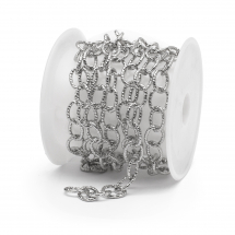 Łańcuch Mosiądz Powłoka Platyna 9.5x7x1.5mm 1m/szpula (13WB28425)