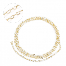 Ланцюг Латунний Серце Нероз’ємний, Стійке Покриття Позолотою 18К, 4х5х0.3мм, (13WB28431)