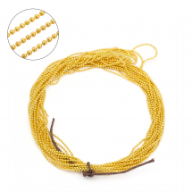 Ланцюг Плетіння Перлина Латунний Нероз'ємний, Стійке Покриття, Золото, Ланка 1мм, (13WB28437)