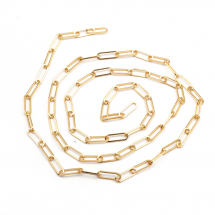 Ланцюг Якірне Плетіння, Залізо, Овал, Непаяний, Колір: Світле Золото, Ланка: 18х6х1.2мм, (13WB28442)