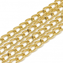 Ланцюг Алюмінієвий Витий, Непаяний, Колір: Золото, Ланка: 9х6х1.4мм, (13WB28450)
