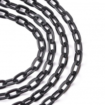 Ланцюг Алюмінієвий Якірний, Непаяний, Плоскоовальний, Колір: Чорний, Ланка: 15х9х1.8мм, (13WB28458)