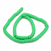 Koraliki Ekologiczna Glina Polimerowa, Handmade, Heishi, Zielony, 8x0.5-1mm, około 370szt/43cm/nic (13WB28542)