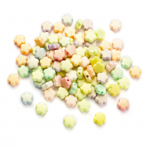 Намистини Акрилові Лаковані, Матові, Плоскі, Зірка, Колір: Мікс, Розмір: 9х9.5х4мм, Отвір 1.8мм, близько 105шт/25г, (13WB28612)