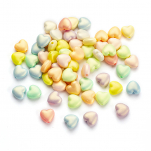 Koraliki Akrylowe, Lakierowane Matowe, Serce, Mix,10.5x11x5.5mm, 60szt/25g (13WB28614)