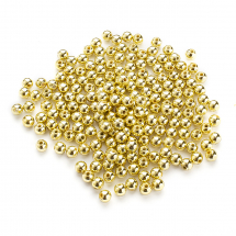Намистини Пластикові ABS, Золоте Покриття, 6мм, Отвір 1.8мм, близько 200шт/25г, (13WB28622)