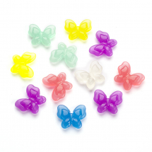 Намистини Акрил Флуоресцентні,що  Світяться, Метелик, Колір: Мікс, Розмір: 17.5х21х6мм, Отвір 1.8мм, (13WB28624)