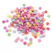 Намистини Акрил Квітка, Крафт Стиль, Мікс, 9х5мм, Отвір: 2мм, близько 250шт/50г, (13WB28628)