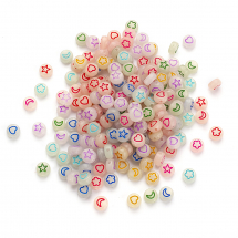Намистини Акрилові Флуоресцентні, Світиться, Плоскі Круглі, Мікс, 7x3.5мм, Отвір 1.5мм, близько 180шт/25г, (13WB28629)