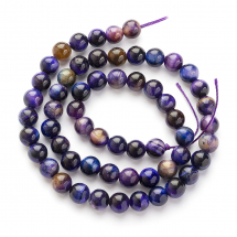 Koraliki Naturalny Tygrysie Oko Galaktyka Okrągłe, 6.5mm, Otwór 0.9mm, około 59szt/37cm/nić (13WB28642)