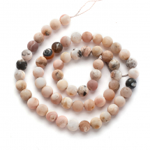 Бусини Натуральний Рожевий Опал Круглі Матові, 6мм, Отвір 1мм, близько 60шт/38см/нитка, (13WB28650)