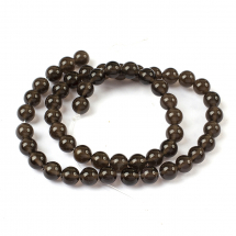 Намистини Натуральний Крижаний Обсидіан, На нитках, Круглі, Розмір: 8мм, Отвір 1мм, близько 45шт/37см/нитка, (13WB28666)