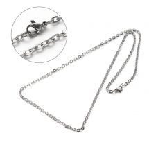 Намисто Ланцюжок Нержавіюча Сталь Плетіння Якірне з Застібкою Карабін-Лобстер, 60см, Ланка 4х3мм, (13WB28607)