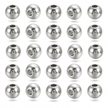 Намистини-роздільники, Нержавіюча Сталь, Круглі, 6х5мм, Отвір 2мм, (13WB17220)