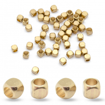 Намистини-Розділювачі Латунь Кубик, без Покриття, 2.5х2.5мм, Отвір 2мм, (13WB17234)
