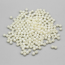 Koraliki Akrylowe, Imitacja Perły, Błyszczące, Barwiony, Okrągły, Kość Słoniowa, 6x5.5mm, około 210szt/25g (2WB30189)