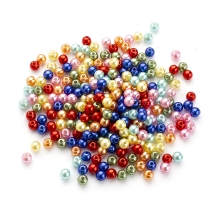 Koraliki Akrylowe, Imitacja Perły, Błyszczące, Barwiony, Okrągły, Mix, 6x5.5mm, około 210szt/25g (2WB30202)