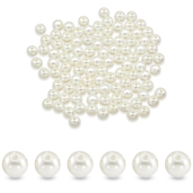 Koraliki Akrylowe, Imitacja Perły do Biżuterii, Okrągły, Kość Słoniowa, 8x7.5mm, 25g~90szt (2WB30211)