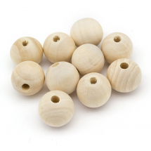 Koraliki Naturalne Drewniane, Surowe, Okrągłe, do DIY, Beżowy, Beżowy, 25mm, 10szt (13WB25031)