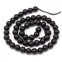 Koraliki Naturalne Czarne Drewno, Okrągłe, 8-8.5mm, około 47szt/35cm/sznur (13WB25045)