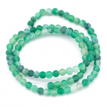 Koraliki Naturalny Agat Crackle, Okrągłe, Klasa A, Jasnozielony, 4mm, 90szt / 38cm / sznur (13WB25126)