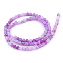 Koraliki Naturalny Agat Crackle, Okrągłe, Klasa A, Purpurowy, 4mm, około 90szt / 38cm / sznur (13WB25137)