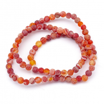 Koraliki Naturalny Agat Crackle Okrągłe, Klasa A, Indyjska Czerwień, 4mm, 90szt / 38cm / sznur (13WB25139)