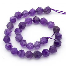 Koraliki Naturalny Ametyst, Okrągłe, Fasetowane, 6mm, około 30szt/19cm/sznur (13WB25529)