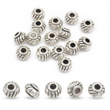 Намистини-Розділювачі Сплав Рондель, Античне Срібло, 6х4мм, Отвір 2мм, (3WB3385)