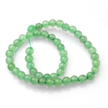 Koraliki Kamień Naturalny Zielony Awenturyn, Kulki, 4mm, 46szt/20cm/sznur (3WB3621)