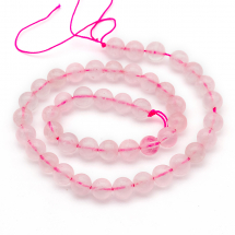 Koraliki Kwarc Naturalny Różowy, Okrągłe, 8mm, około 48szt/37cm/sznur (3WB3758)