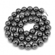 Koraliki Syntetyczny Hematyt Okrągłe, Klasa AA, Czarne, 10mm, otwór 1.5mm, około 43szt./43cm/sznur (Q5WB1431)