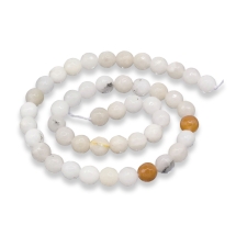 Koraliki Naturalny Agat, Fasetowane, Okrągłe, Biały, 8~9mm, około 46szt/40cm/sznur (13WB13920)