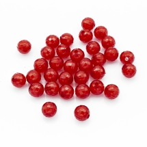 Koraliki Akryl Przezroczyste, Koralik w Koraliku, Fasetowane, Czerwony, 10mm, Otwór: 2mm, ok. 90szt/50g (13WB14037)