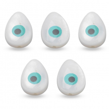 Намистини Річковий Перламутр Крапля, Кремово-Білий, 13x9x5мм, Отвір 1мм, (13WB14060)