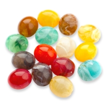 Koraliki Akrylowe Imitacja Kamienia Naturalnego, Owalne, Mix, 15x13mm, 15szt/25g (13WB14421)