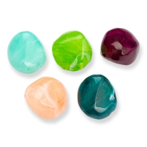 Koraliki Akrylowe Imitacja Kamienia Naturalnego, Kawałki, Mix, 25x24x17mm, Otwór: 3mm, 5szt (13WB14423)