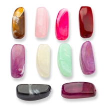 Koraliki Akrylowe Imitacja Kamienia Naturalnego, Prostokątne, Mix, 25x10x10mm, 10szt (13WB14424)