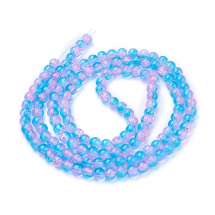 Koraliki Crackle Lakierowany Okrągłe Niebieski 6mm 127szt/76cm/sznur (3WB5822)