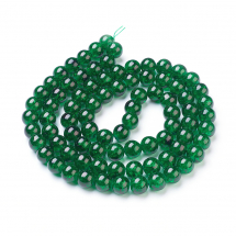 Koraliki Szklane Crackle Lakierowany 10mm Okrągły Kolor: Ciemnozielony około 76szt/76cm/nić (3WB5842)