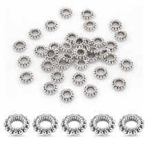 Koraliki Metalowe, Kształt Rondelle, Antyczne Srebro, 8x2mm, 50szt (3WB5849)