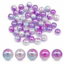 Перли Намистини Акрилові Круглі, Рожевий, 10мм, Отвір 1.5мм, близько 45шт/25г, (13WB18900)