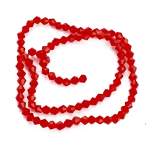 Намистини Австрійський Кришталь Клас АА, Імітація, Біконус, Червоний, 4х4мм, Отір 1мм, близько 80шт/30см/нитка, (13WB19054)