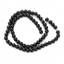 Koraliki Imitacja Austriackiego Kryształu, Szkło, Okrągłe, Klasa AA, Czarne, 6mm, 65szt/38cm/sznur (13WB19121)