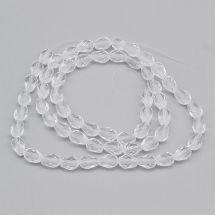 Koraliki Szklane, Kropla, Przezroczyste, Fasetowane, Bezbarwny, 8x6mm, około 62szt/43.5cm (13WB19174)