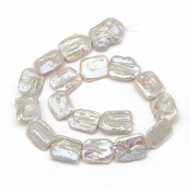 Perły Naturalne Słodkowodne Keshi, Prostokątne, Kremowo-Biały, 21~25x14~15mm, 19szt/41cm/sznur (13WB20829).