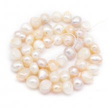 Koraliki Naturalne Perły Słodkowodne, Klasa AA, Bryłki, Perłowy, 4~8mm, otwor 0.6mm, około 40szt/32cm/nic (13WB20833)