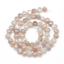 Koraliki Naturalne Perły Słodkowodne do Biżuterii, Klasa AA, Bryłki, Perłowy, 6-9mm, około 40szt/32cm/sznur (13WB20834)