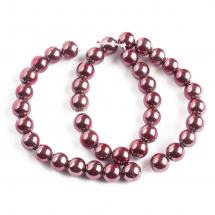 Koraliki Syntetyczny Hematyt Okrągłe, Niemagnetyczne, Śliwkowe, 10mm, Otwór 1.5mm, 38szt/38cm/sznur (13WB11299)