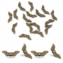 Koraliki Skrzydła, Stop Metalowy, Brązowe, 16x5x3mm, 20szt (5WB7639)